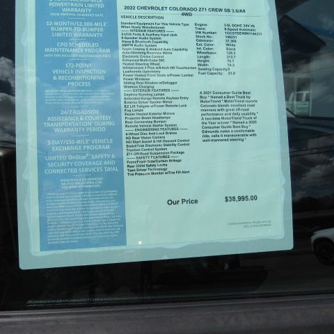 2022 Chevrolet Colorado Z71